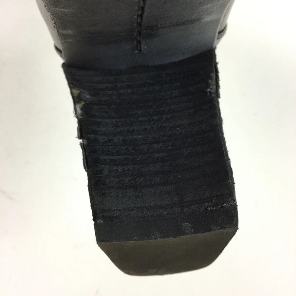 EILEEN FISHER Black Leather Zipper Bootie Sz 8